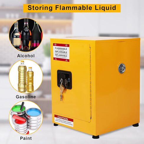 17" x 17" x 18" Galvanized Steel Safety Cabinet, Flammable Liquids Storage Cabinet Fireproof Leakproof Cabinet for Industry and Home in Kuwait