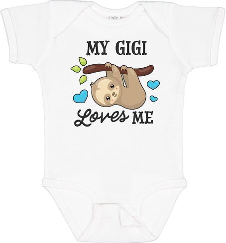 inktastic My Gigi Loves Me with Sloth and Hearts Baby Bodysuit in Saudi Arabia