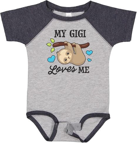 inktastic My Gigi Loves Me with Sloth and Hearts Baby Bodysuit in Saudi Arabia