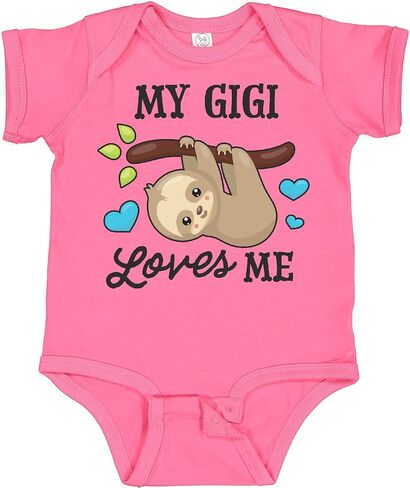 inktastic My Gigi Loves Me with Sloth and Hearts Baby Bodysuit in Saudi Arabia