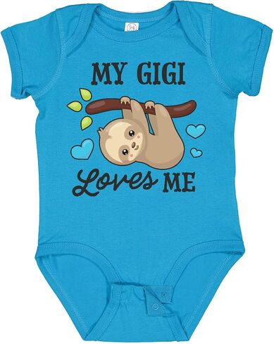 inktastic My Gigi Loves Me with Sloth and Hearts Baby Bodysuit in Saudi Arabia