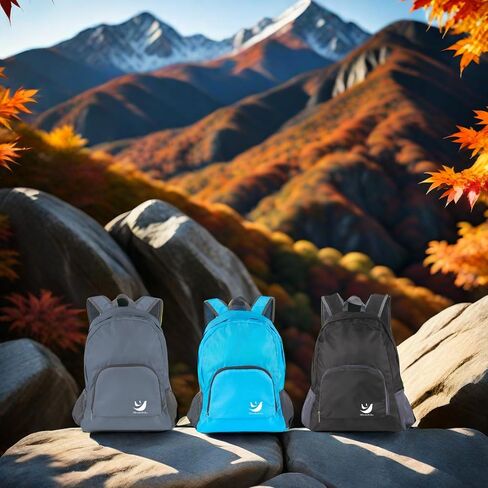 Packable Backpack - Lightweight Durable Waterproof Small Foldable Hiking Backpack for Versatile Usage - Black in Saudi Arabia