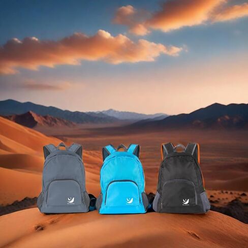 Packable Backpack - Lightweight Durable Waterproof Small Foldable Hiking Backpack for Versatile Usage - Black in Saudi Arabia