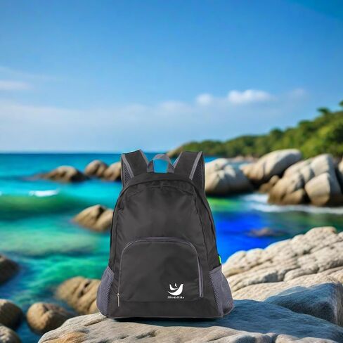 Packable Backpack - Lightweight Durable Waterproof Small Foldable Hiking Backpack for Versatile Usage - Black in Saudi Arabia