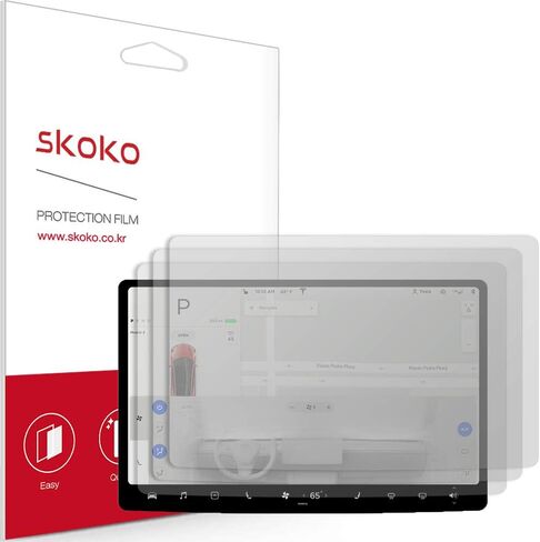 skoko [2 قطعة واقي شاشة مركزي مضاد للوهج متوافق مع Tesla Model 3 / Model Y، سهل التركيب، مضاد للوهج غير لامع، مضاد لبصمات الأصابع، ملمس ناعم in Saudi Arabia