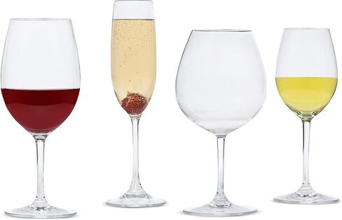 منتجات Carlisle FoodService Products Alibi Wine Glass للمطاعم والمطاعم والمطابخ والبلاستيك، 8 أونصة، شفاف، (عبوة من 24 قطعة) in Saudi Arabia