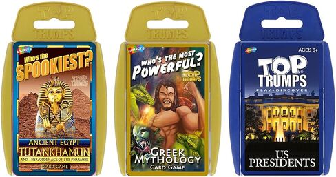 Top Trumps Interesting History Bundle Card Game, Learn about Ancient Egypt, Greek Myths and US Presidents, educational travel pack, gift and toy for boys and girls aged 6 plus in Saudi Arabia