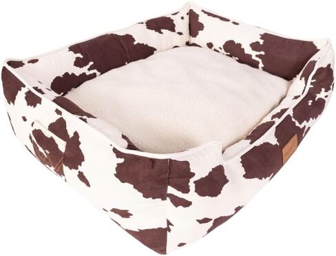سرير كلب رانجلر بقرة مطبوع عليه Cuddler Box مقاس 28 × 22 in Saudi Arabia