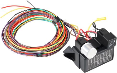 8 Circuit Wiring Harness Universal Wire Harness, Professional Automotive Replacement Electrical Fuses Wire Harness Kit, Compatible with Custom Vehicles, Hot Rods, Street Rods, Dune Buggies in Saudi Arabia