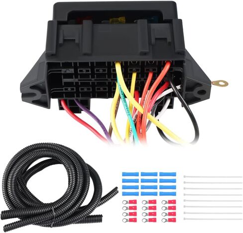 8 Circuit Wiring Harness Universal Wire Harness, Professional Automotive Replacement Electrical Fuses Wire Harness Kit, Compatible with Custom Vehicles, Hot Rods, Street Rods, Dune Buggies in Saudi Arabia