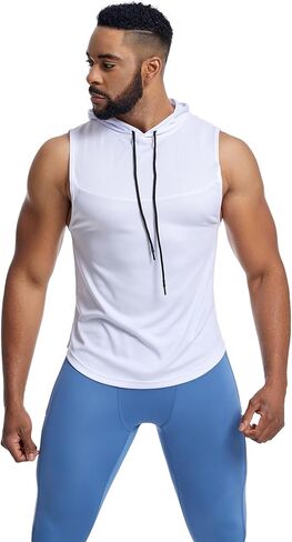 Men's Workout Tank Tops Sleeveless Running Shirts with Hoodie in Saudi Arabia