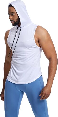 Men's Workout Tank Tops Sleeveless Running Shirts with Hoodie in Saudi Arabia