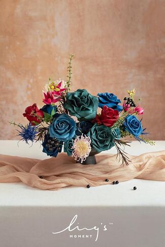 Ling's Moment Moody Burgundy & Black Artificial Flowers and Greenery Deluxe Combo Box Set, Goth Fake Flower for DIY Wedding Bridal Bouquet, Centerpieces Decor, Floral Arrangement Decor, etc. in Saudi Arabia