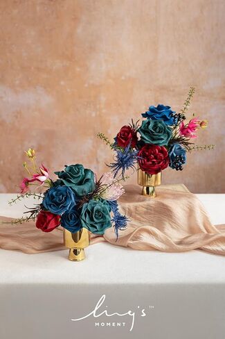 Ling's Moment Moody Burgundy & Black Artificial Flowers and Greenery Deluxe Combo Box Set, Goth Fake Flower for DIY Wedding Bridal Bouquet, Centerpieces Decor, Floral Arrangement Decor, etc. in Saudi Arabia