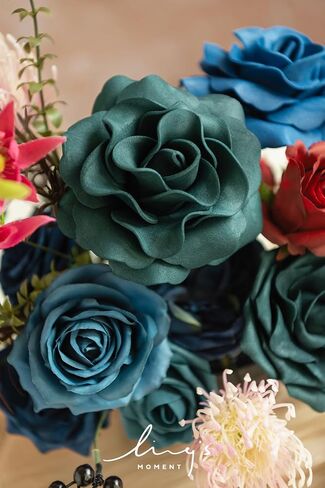 Ling's Moment Moody Burgundy & Black Artificial Flowers and Greenery Deluxe Combo Box Set, Goth Fake Flower for DIY Wedding Bridal Bouquet, Centerpieces Decor, Floral Arrangement Decor, etc. in Saudi Arabia