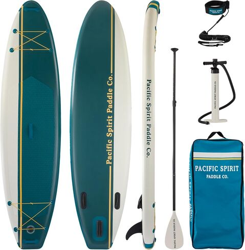 Pacific Spirit Inflatable Stand Up Paddleboard | 10'6" Long 31" Extra Wide SUP | All Accessories Included | Lightweight and Durable Paddle Board | Anti-Slip Eva Deck Pad in Saudi Arabia