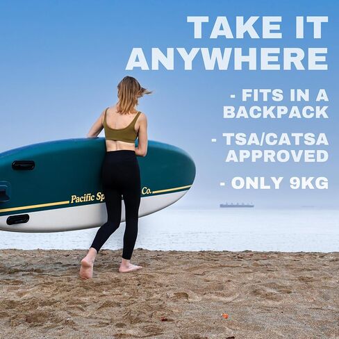 Pacific Spirit Inflatable Stand Up Paddleboard | 10'6" Long 31" Extra Wide SUP | All Accessories Included | Lightweight and Durable Paddle Board | Anti-Slip Eva Deck Pad in Saudi Arabia