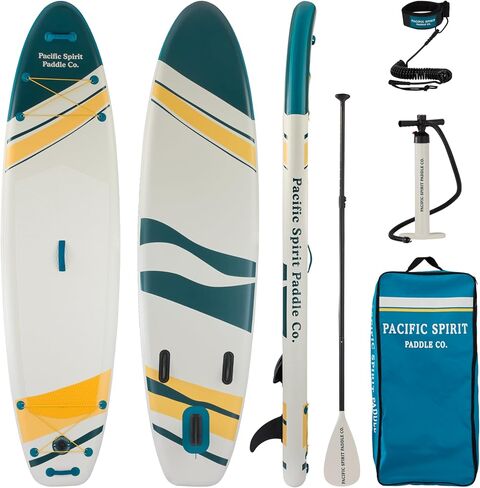 Pacific Spirit Paddle Co | The Canmore | Inflatable Stand Up Paddleboard | 10'6" Long 31" Wide | All Accessories Included | Lightweight and Durable in Saudi Arabia
