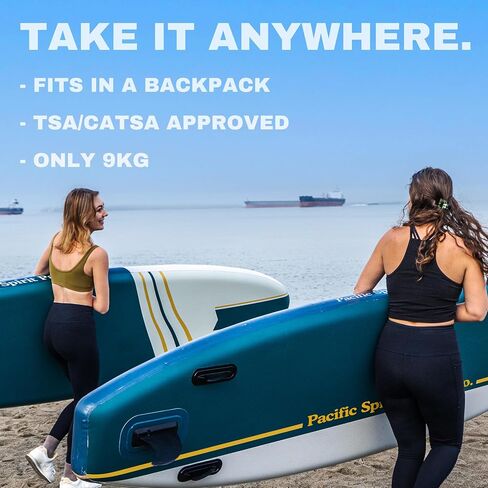 Pacific Spirit Paddle Co | The Canmore | Inflatable Stand Up Paddleboard | 10'6" Long 31" Wide | All Accessories Included | Lightweight and Durable in Saudi Arabia