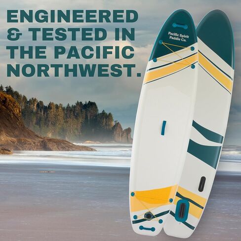 Pacific Spirit Paddle Co | The Canmore | Inflatable Stand Up Paddleboard | 10'6" Long 31" Wide | All Accessories Included | Lightweight and Durable in Saudi Arabia