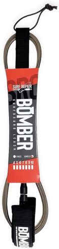 مقود Bomber Premium Surfboard من شركة Surf Repair Co. | سلك بولي يوريثان عالي القوة، مقود مقاوم للتشابك مع نظام دوار مزدوج، حبل ساق مستقيم لجميع أنواع ألواح ركوب الأمواج وألواح التجديف (أسود شفاف، 7 بوصات) in Saudi Arabia