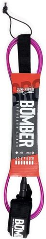مقود Bomber Premium Surfboard من شركة Surf Repair Co. | سلك بولي يوريثان عالي القوة، مقود مقاوم للتشابك مع نظام دوار مزدوج، حبل ساق مستقيم لجميع أنواع ألواح ركوب الأمواج وألواح التجديف (أسود شفاف، 7 بوصات) in Saudi Arabia