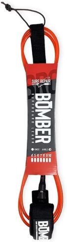 مقود Bomber Premium Surfboard من شركة Surf Repair Co. | سلك بولي يوريثان عالي القوة، مقود مقاوم للتشابك مع نظام دوار مزدوج، حبل ساق مستقيم لجميع أنواع ألواح ركوب الأمواج وألواح التجديف (أسود شفاف، 7 بوصات) in Saudi Arabia