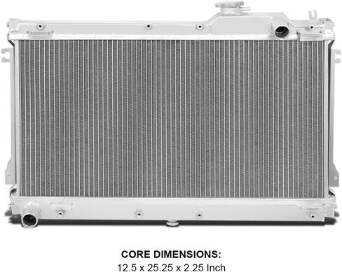 DNA Motoring RA-MM90-2 2-Row Full Aluminum Radiator, 1 Pack,Metallic in Saudi Arabia