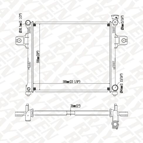 2839 مشعاع متوافق مع جيب كوماندر 3.7 V6 2006-2007، جراند شيروكي 3.7L 4.7L 6.1L V6 V8 | سمك النواة 26 ملم in Kuwait