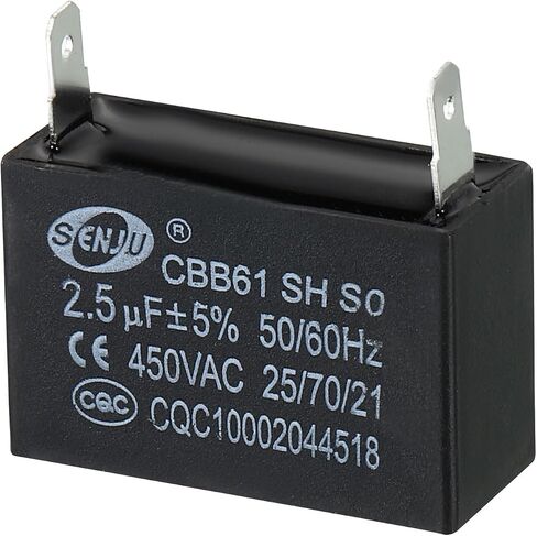 PATIKIL CBB61 Ceiling Fan Capacitor, 10Pcs 2uF 450V AC 50/60HZ Single Insert with 2pins for Air Conditioner Fan Motor Star Run Capacitors 37 x 26 x 24mm in Saudi Arabia