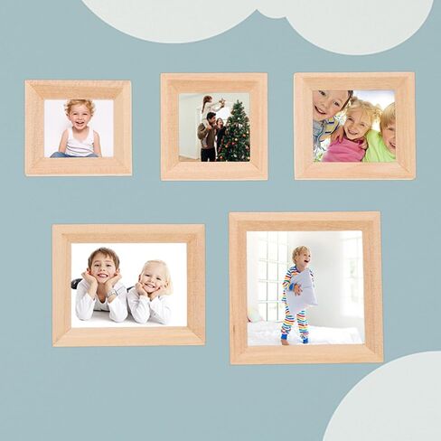 DECHOUS 20 Pcs Solid Wood Frame Mini Doll House Tiny Furniture Mini Furniture Doll House Photo Frame Micro Landscape Decors Simulation Picture Frame Mini Decoration Mini House Decors Wood in Saudi Arabia