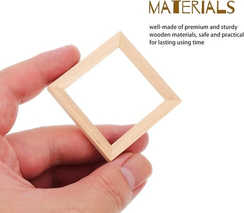 DECHOUS 20 Pcs Solid Wood Frame Mini Doll House Tiny Furniture Mini Furniture Doll House Photo Frame Micro Landscape Decors Simulation Picture Frame Mini Decoration Mini House Decors Wood in Saudi Arabia