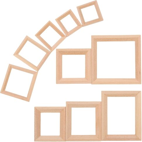 DECHOUS 20 Pcs Solid Wood Frame Mini Doll House Tiny Furniture Mini Furniture Doll House Photo Frame Micro Landscape Decors Simulation Picture Frame Mini Decoration Mini House Decors Wood in Saudi Arabia
