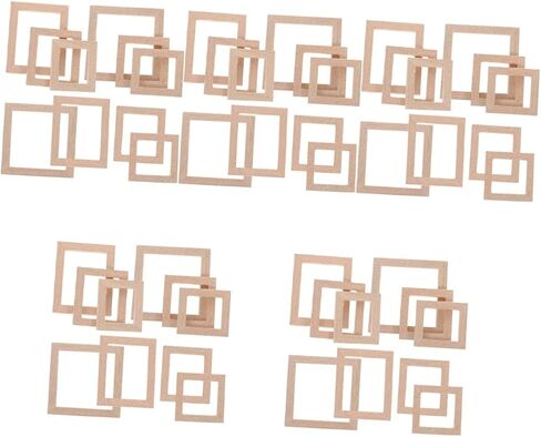 DECHOUS 20 Pcs Solid Wood Frame Mini Doll House Tiny Furniture Mini Furniture Doll House Photo Frame Micro Landscape Decors Simulation Picture Frame Mini Decoration Mini House Decors Wood in Saudi Arabia