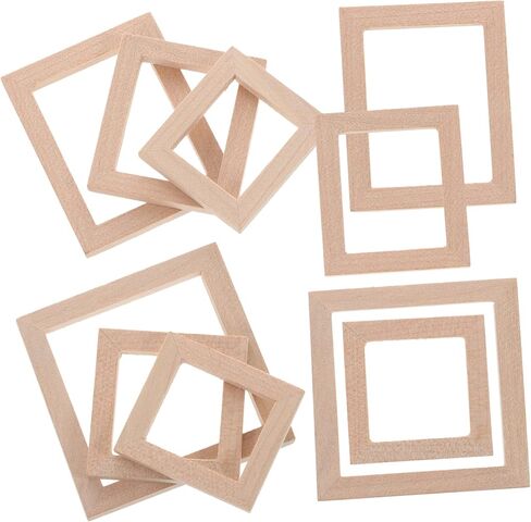 DECHOUS 20 Pcs Solid Wood Frame Mini Doll House Tiny Furniture Mini Furniture Doll House Photo Frame Micro Landscape Decors Simulation Picture Frame Mini Decoration Mini House Decors Wood in Saudi Arabia