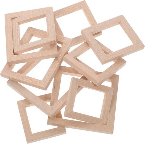 DECHOUS 20 Pcs Solid Wood Frame Mini Doll House Tiny Furniture Mini Furniture Doll House Photo Frame Micro Landscape Decors Simulation Picture Frame Mini Decoration Mini House Decors Wood in Saudi Arabia