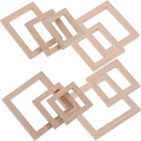 DECHOUS 20 Pcs Solid Wood Frame Mini Doll House Tiny Furniture Mini Furniture Doll House Photo Frame Micro Landscape Decors Simulation Picture Frame Mini Decoration Mini House Decors Wood in Saudi Arabia