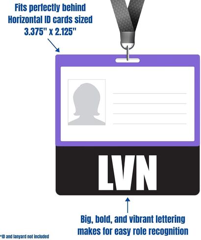 LVN Badge Buddy (Purple) - Horizontal Heavy Duty Badge Tags for Licensed Vocational Nurses - Double Sided Badge Identification Card in Saudi Arabia
