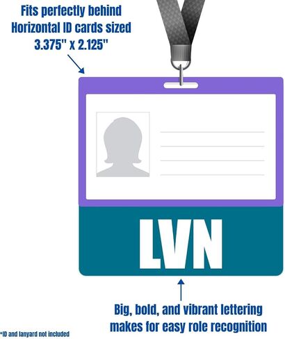 LVN Badge Buddy (Purple) - Horizontal Heavy Duty Badge Tags for Licensed Vocational Nurses - Double Sided Badge Identification Card in Saudi Arabia