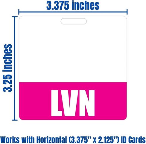 LVN Badge Buddy (Purple) - Horizontal Heavy Duty Badge Tags for Licensed Vocational Nurses - Double Sided Badge Identification Card in Saudi Arabia
