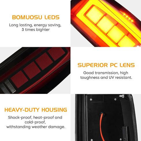 ضوء خلفي LED (دخان) + طقم ضوء الفرامل الثالث (أحمر) لسيارة Toyota Tundra 2014-2018، مجموعة الضوء الخلفي مجموعة استبدال ضوء التوقف العالي 3 قطع in Saudi Arabia