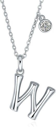 Bubble Letter Necklace for Women, S925 Sterling Silver Initial Necklace,Balloon Letter Pendant Necklace,Fashion Silver Jewelry Gift for Women Wife Mom Girlfriend in Saudi Arabia