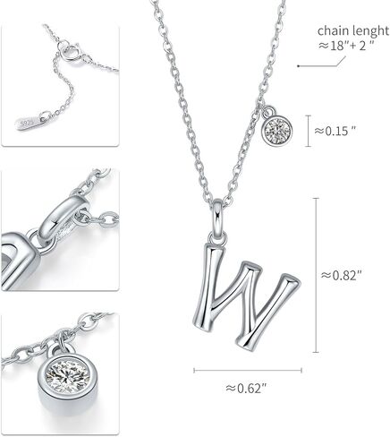 Bubble Letter Necklace for Women, S925 Sterling Silver Initial Necklace,Balloon Letter Pendant Necklace,Fashion Silver Jewelry Gift for Women Wife Mom Girlfriend in Saudi Arabia