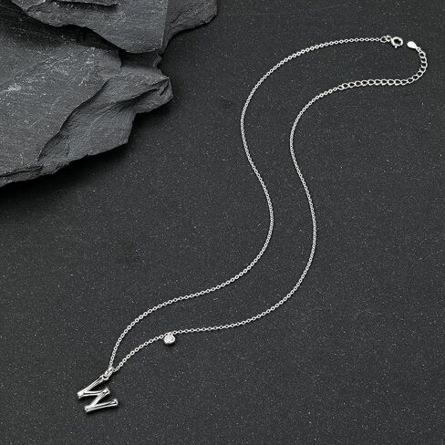 Bubble Letter Necklace for Women, S925 Sterling Silver Initial Necklace,Balloon Letter Pendant Necklace,Fashion Silver Jewelry Gift for Women Wife Mom Girlfriend in Saudi Arabia