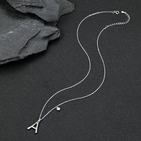 Bubble Letter Necklace for Women, S925 Sterling Silver Initial Necklace,Balloon Letter Pendant Necklace,Fashion Silver Jewelry Gift for Women Wife Mom Girlfriend in Saudi Arabia