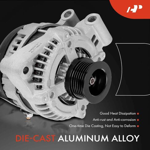 مولد كهربائي ممتاز متوافق مع Land Rover Range Rover/Range Rover Sport 2006-2009 4.2L 4.4L, LR3 2005-2009 4.4L, 12V 150A 6-Groove Pullie في اتجاه عقارب الساعة، استبدال # YLE500390، 1042103691 in Saudi Arabia