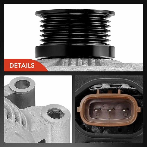 مولد كهربائي ممتاز متوافق مع Land Rover Range Rover/Range Rover Sport 2006-2009 4.2L 4.4L, LR3 2005-2009 4.4L, 12V 150A 6-Groove Pullie في اتجاه عقارب الساعة، استبدال # YLE500390، 1042103691 in Saudi Arabia