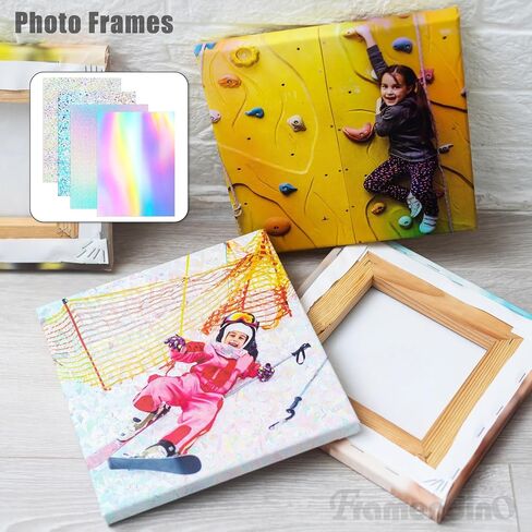 Framendino, 24 Pack Holographic Sticker Paper A4 Size Holographic Overlay Rainbow Vinyl Self Adhesive Waterproof Film with 4 Styles Mixed in Saudi Arabia