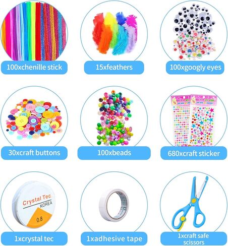 مجموعة لوازم الفنون والحرف اليدوية من itopstar مجموعة لوازم فنية للأطفال - مستلزمات فنية للأطفال لمرحلة ما قبل المدرسة والمدرسة المنزلية ورياض الأطفال - مشاريع صياغة يدوية in Kuwait