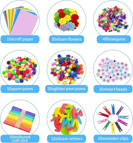 مجموعة لوازم الفنون والحرف اليدوية من itopstar مجموعة لوازم فنية للأطفال - مستلزمات فنية للأطفال لمرحلة ما قبل المدرسة والمدرسة المنزلية ورياض الأطفال - مشاريع صياغة يدوية in Kuwait